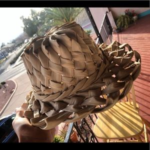Woven banana leaf/palm leaf hat from Hawaii